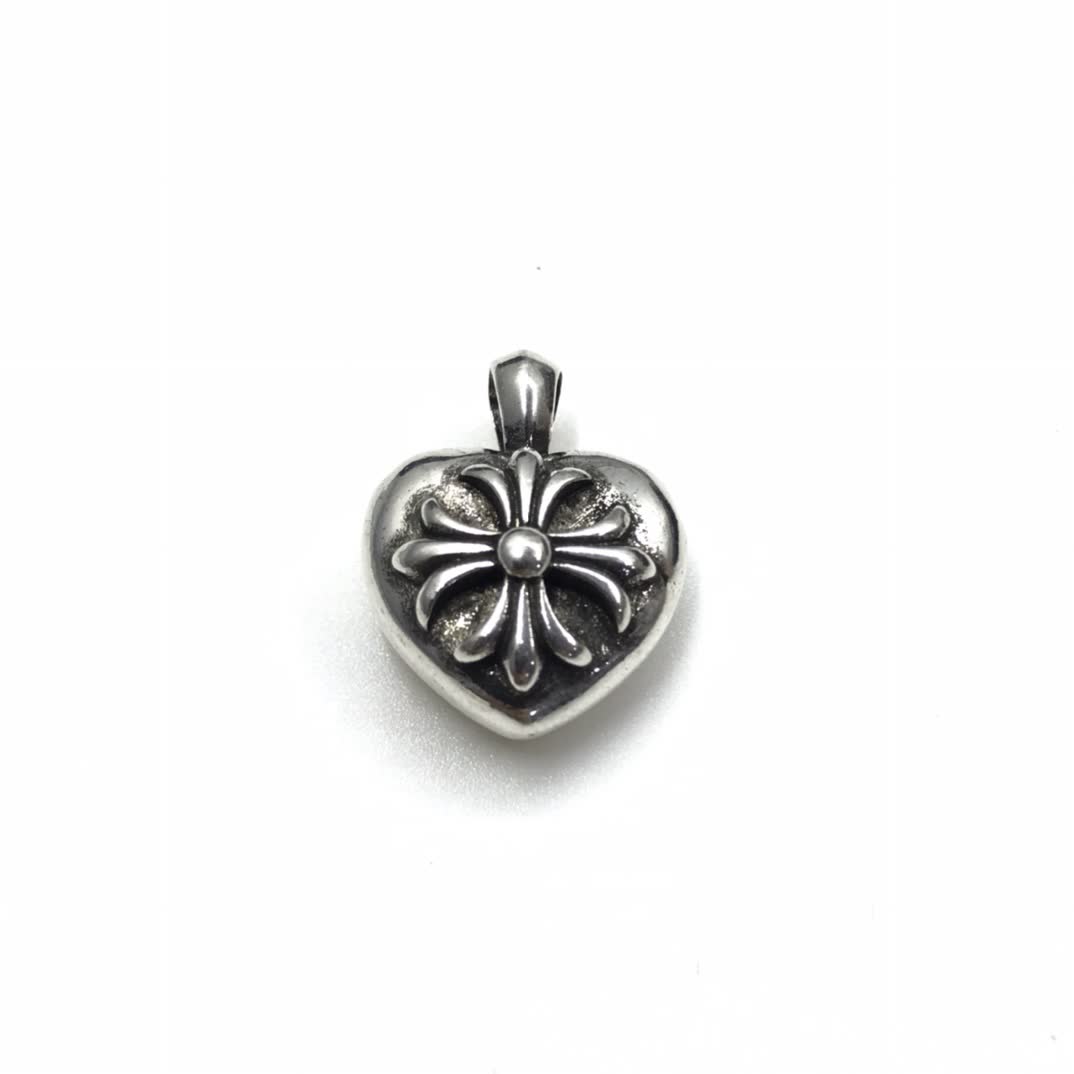 Chrome Hearts Lotus Flower Heart Locket Necklace